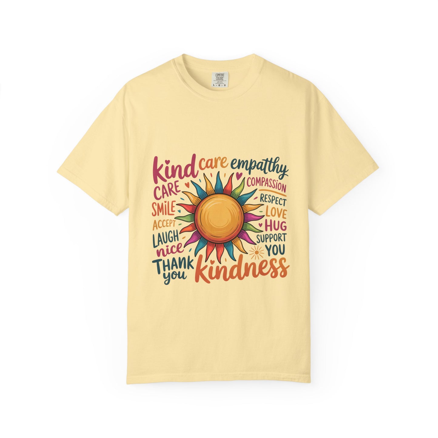 Colorful Inspiring Soft Tee with Rays of Kindness