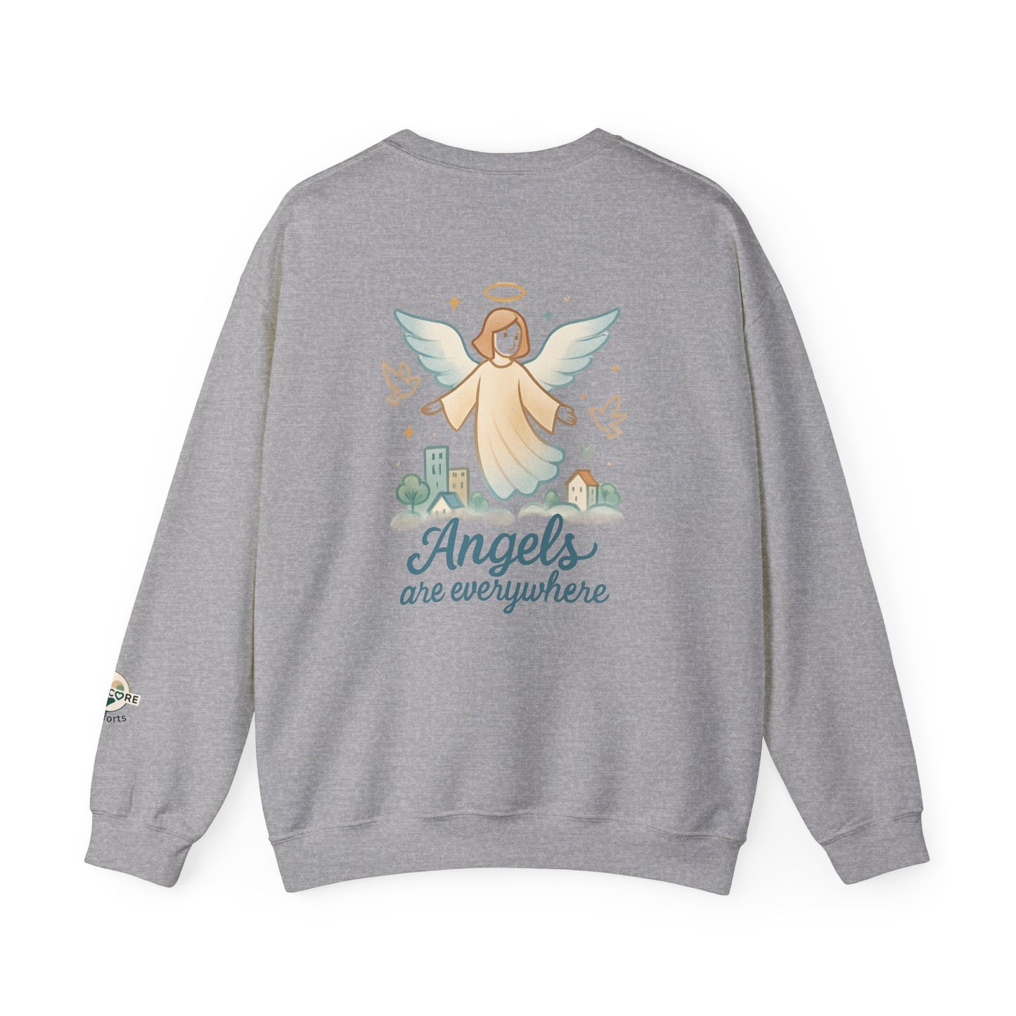 Belief in Angels Sweatshirt, Comfortable Angel Graphic Crewneck, Spiritual Gift for Her, Cozy Casual Wear, Perfect for Holidays and Faith