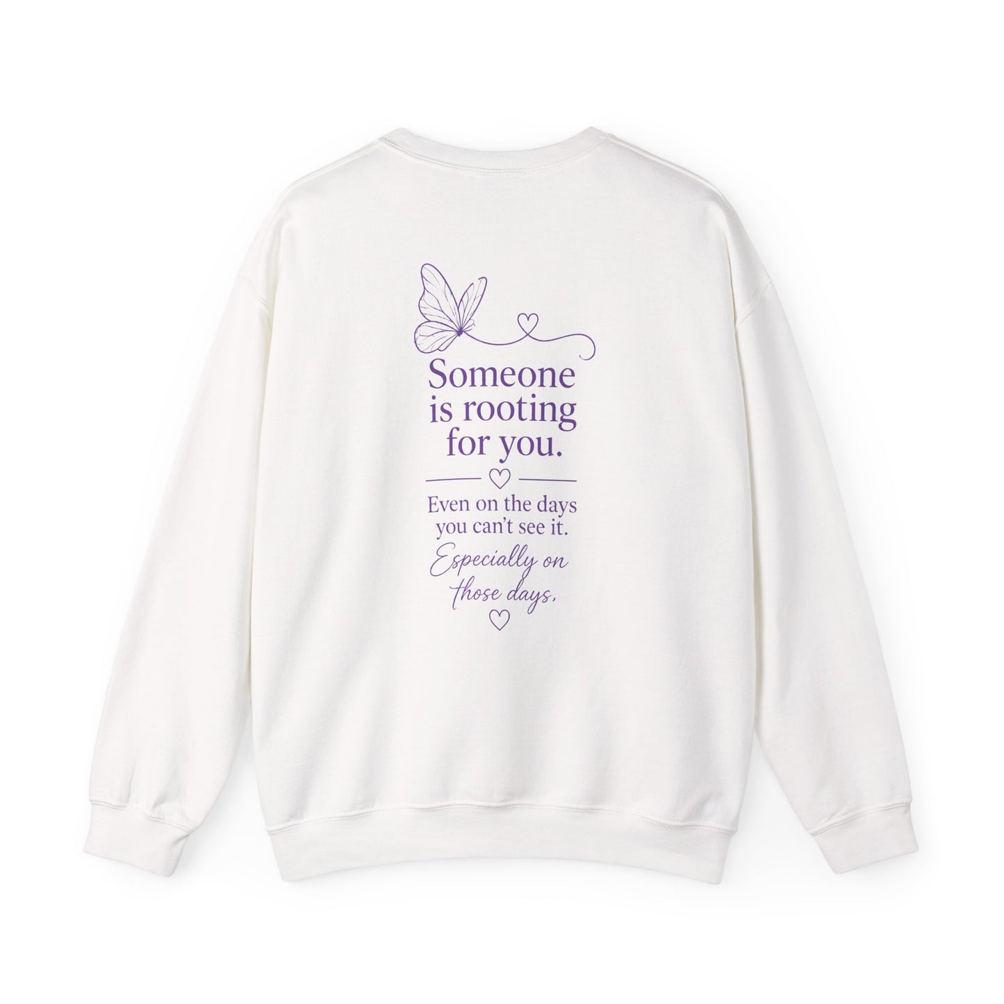 You Are Not Alone Crewneck Sweatshirt — Encouraging Butterfly Comfort Crew