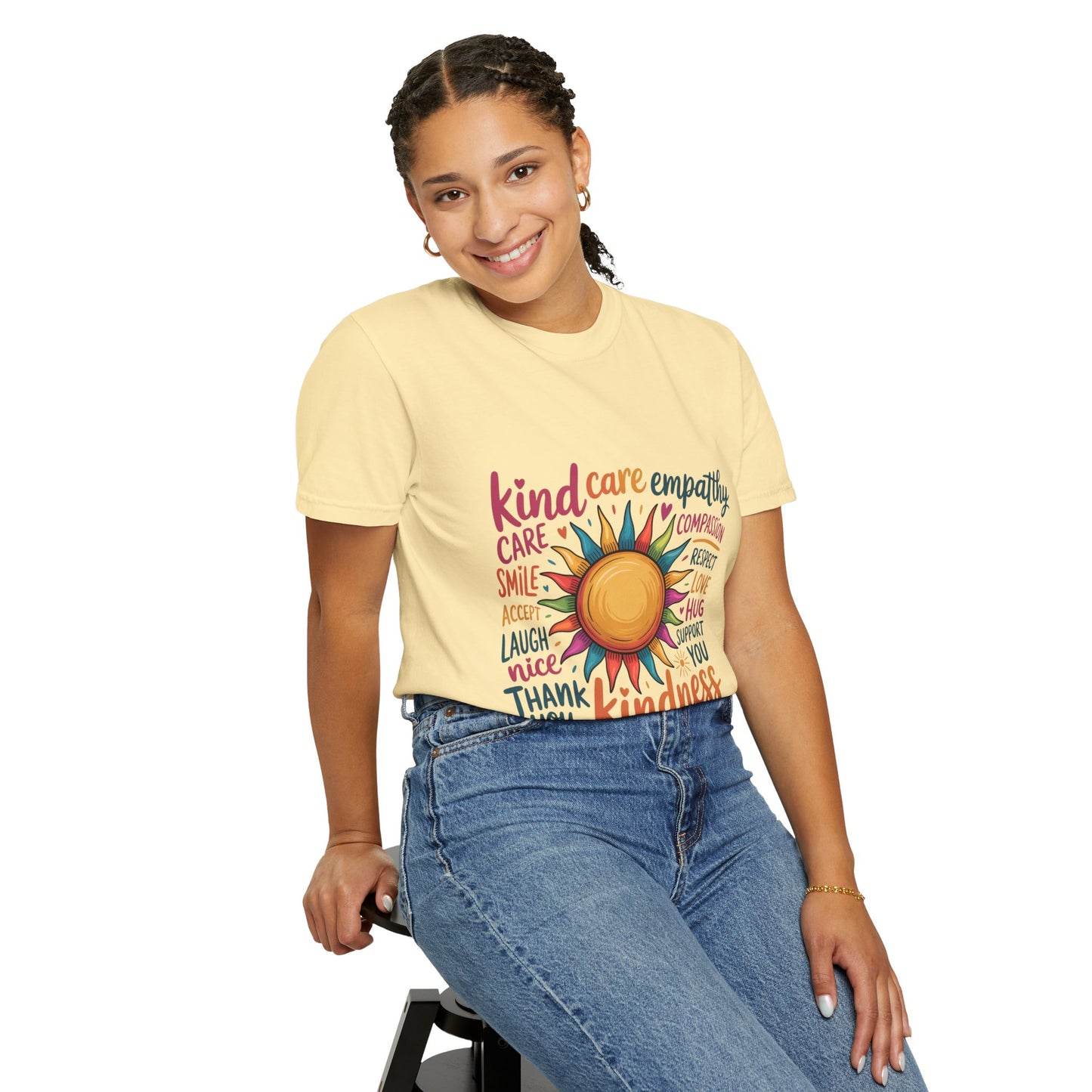Colorful Inspiring Soft Tee with  Rays of Kindness