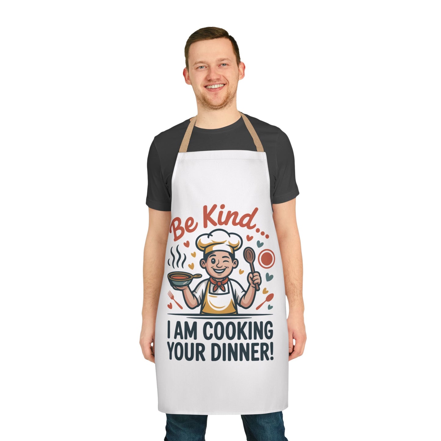 Cooking Apron with Colorful Straps - 'Be Kind' Design