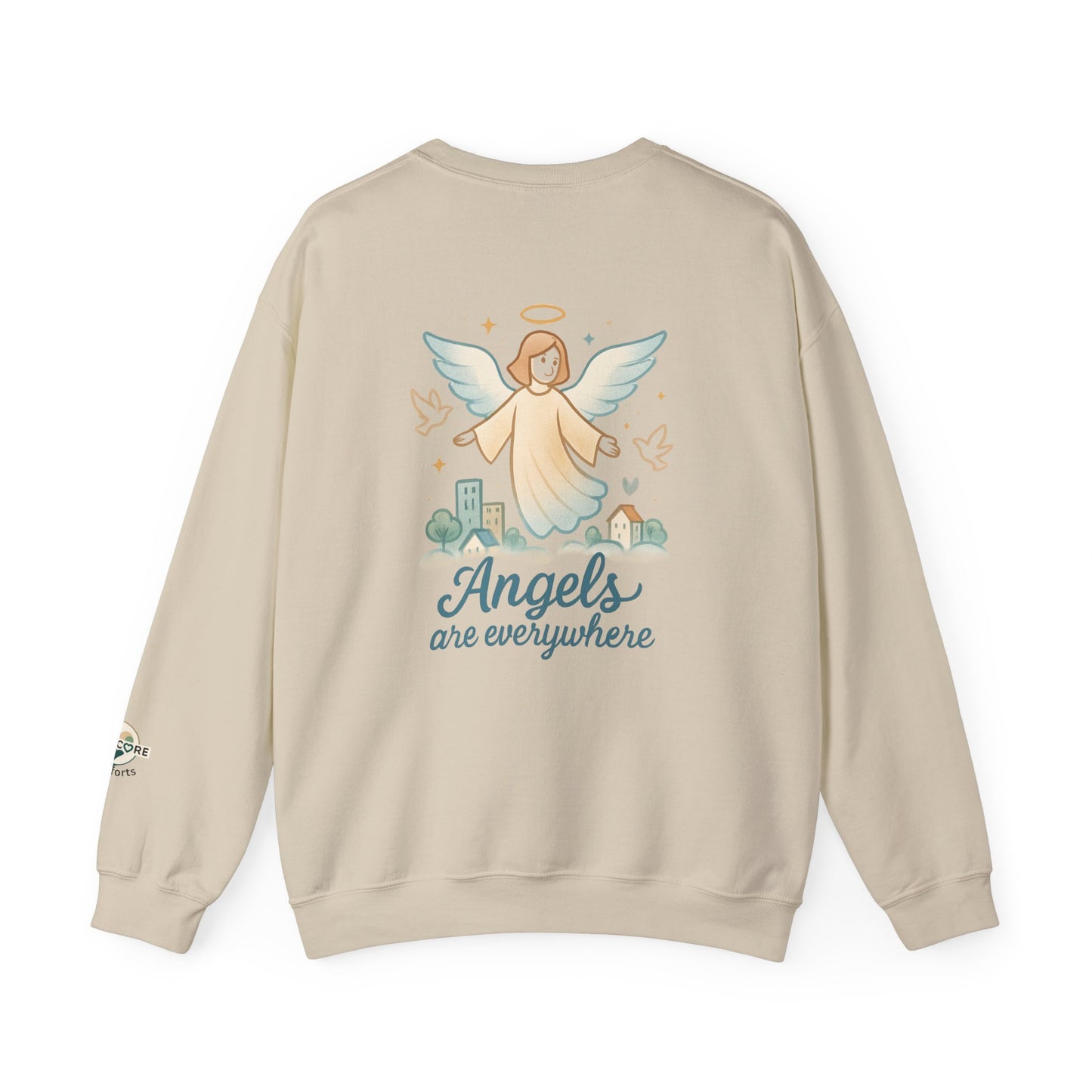 Belief in Angels Sweatshirt, Comfortable Angel Graphic Crewneck, Spiritual Gift for Her, Cozy Casual Wear, Perfect for Holidays and Faith