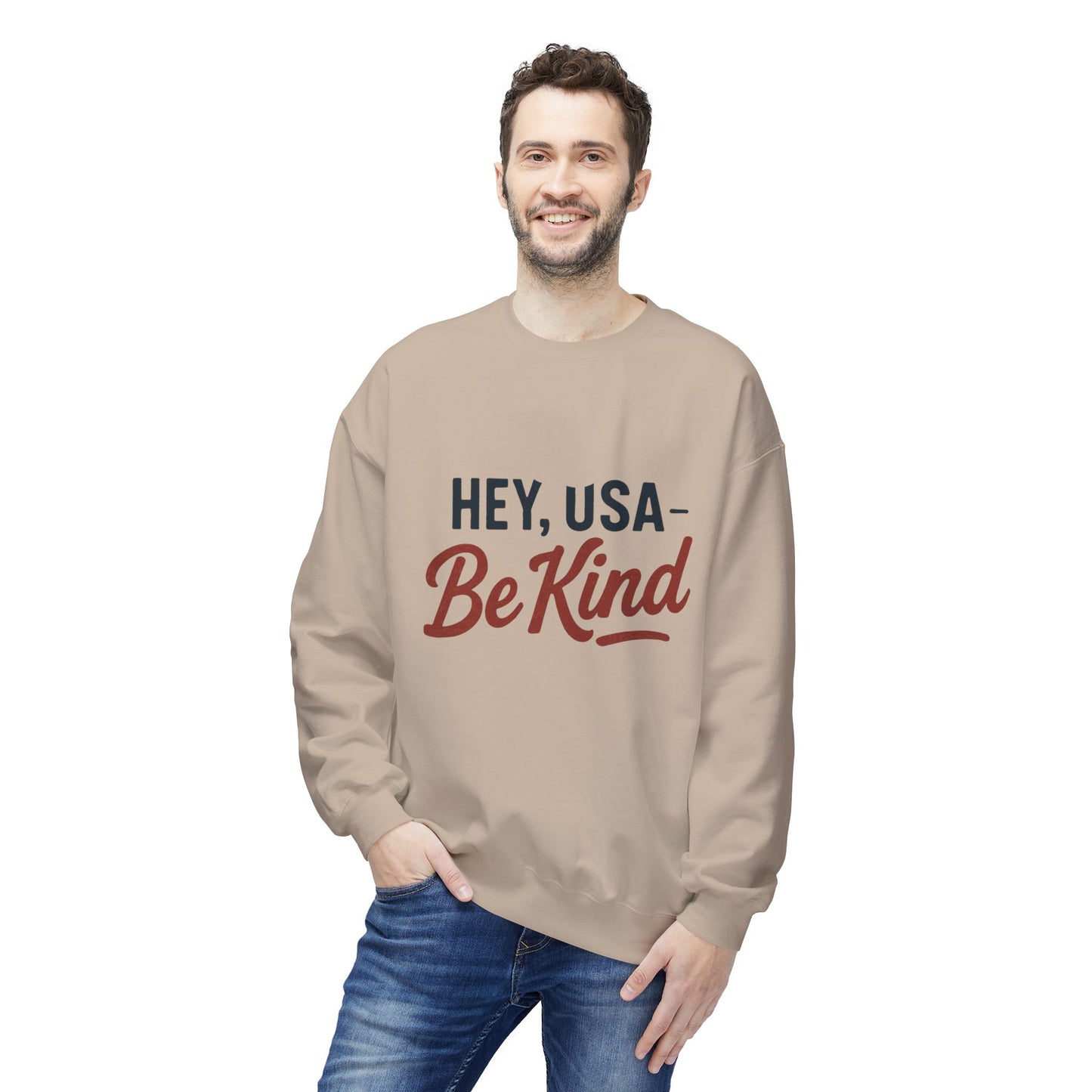 Hey, USA - Be Kind Crewneck Sweatshirt
