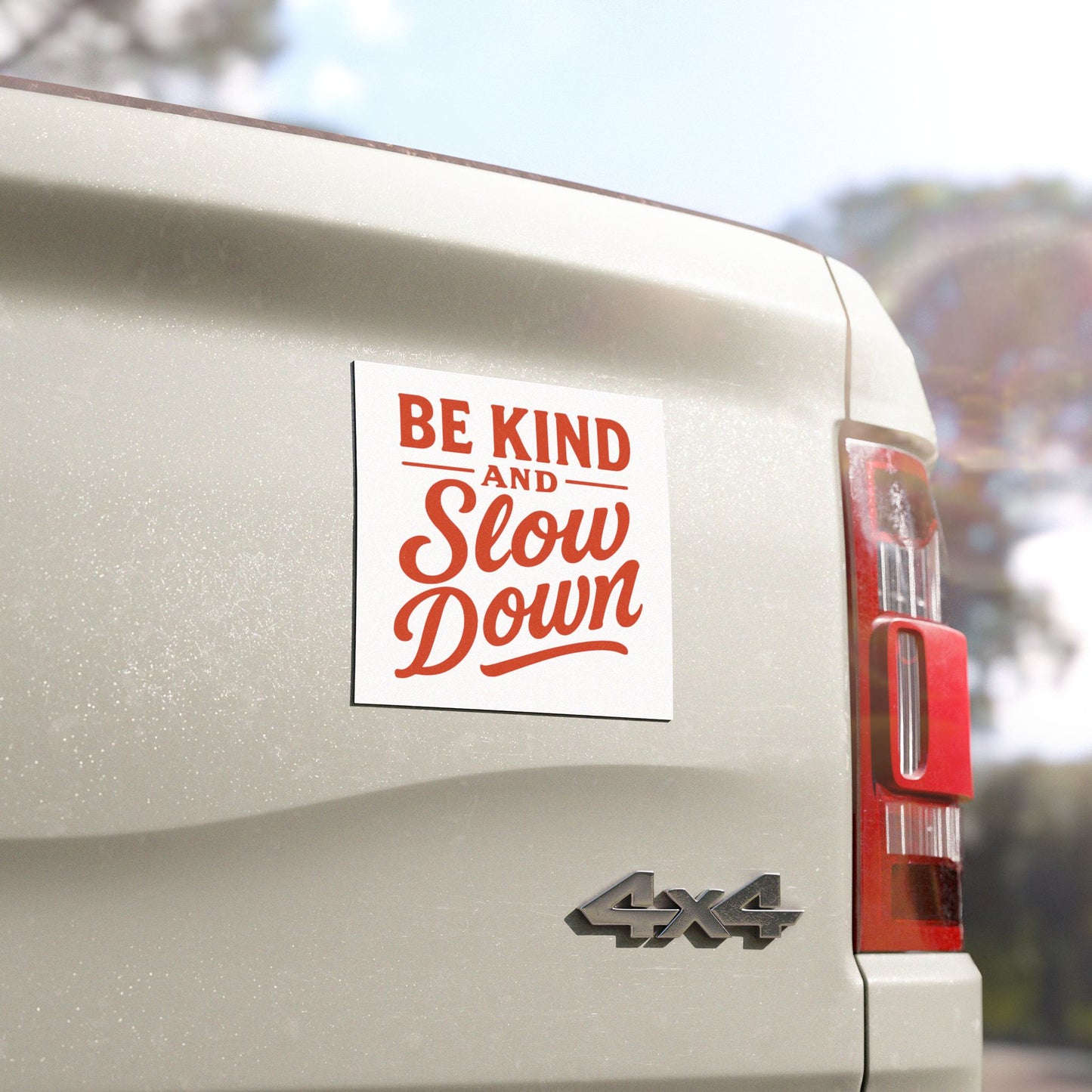 Car Magnet — "Be Kind and Slow Down" Retro Script Safety Sign