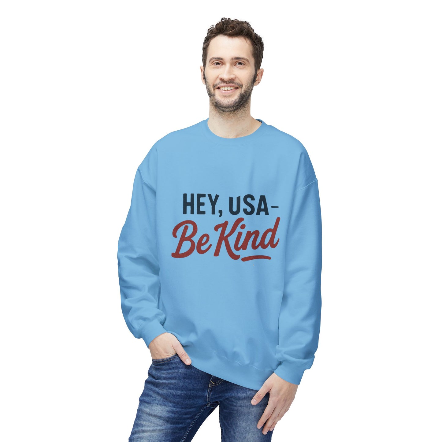 Hey, USA - Be Kind Crewneck Sweatshirt