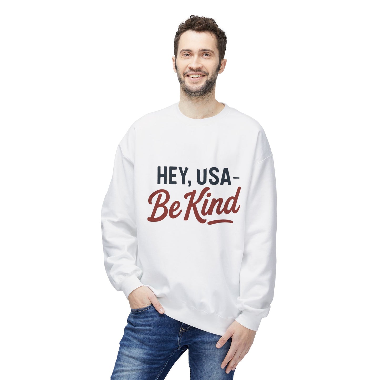 Hey, USA - Be Kind Crewneck Sweatshirt