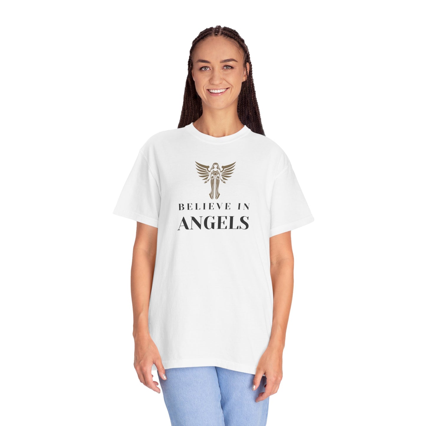 Believe in Angels Unisex T-Shirt for Spiritual Seekers, Casual Wear, Gift for Friends, Birthday Gift, Inspirational Apparel