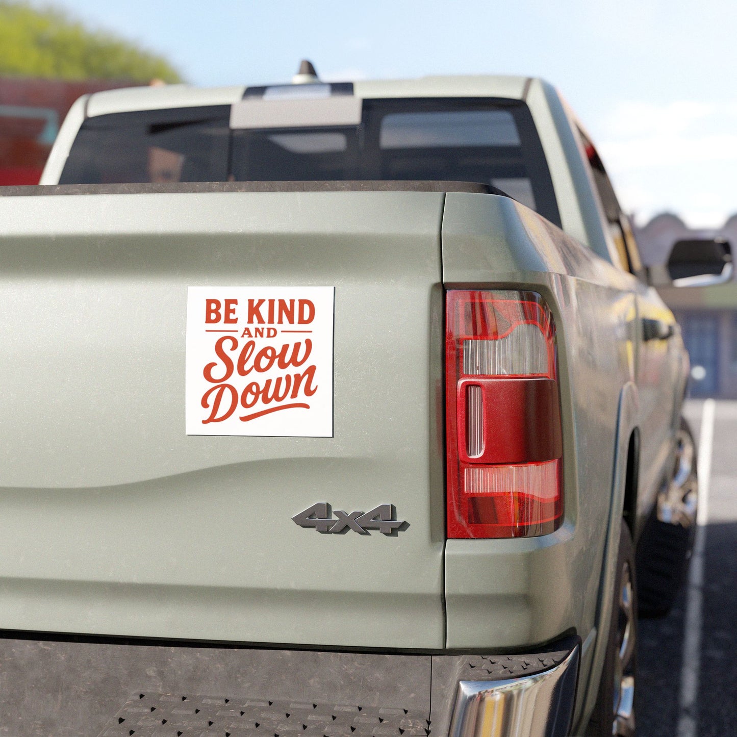 Car Magnet — "Be Kind and Slow Down" Retro Script Safety Sign