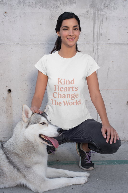 Kind Hearts Change The World Tee — Oversized Boxy Inspirational T‑Shirt