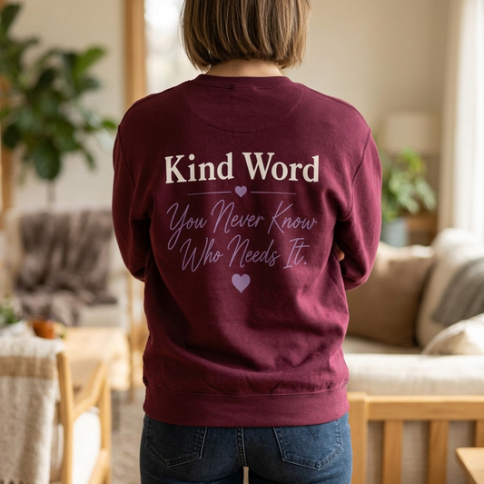 Kind Word Crewneck Sweatshirt — "It Only Takes One" Inspirational Pullover