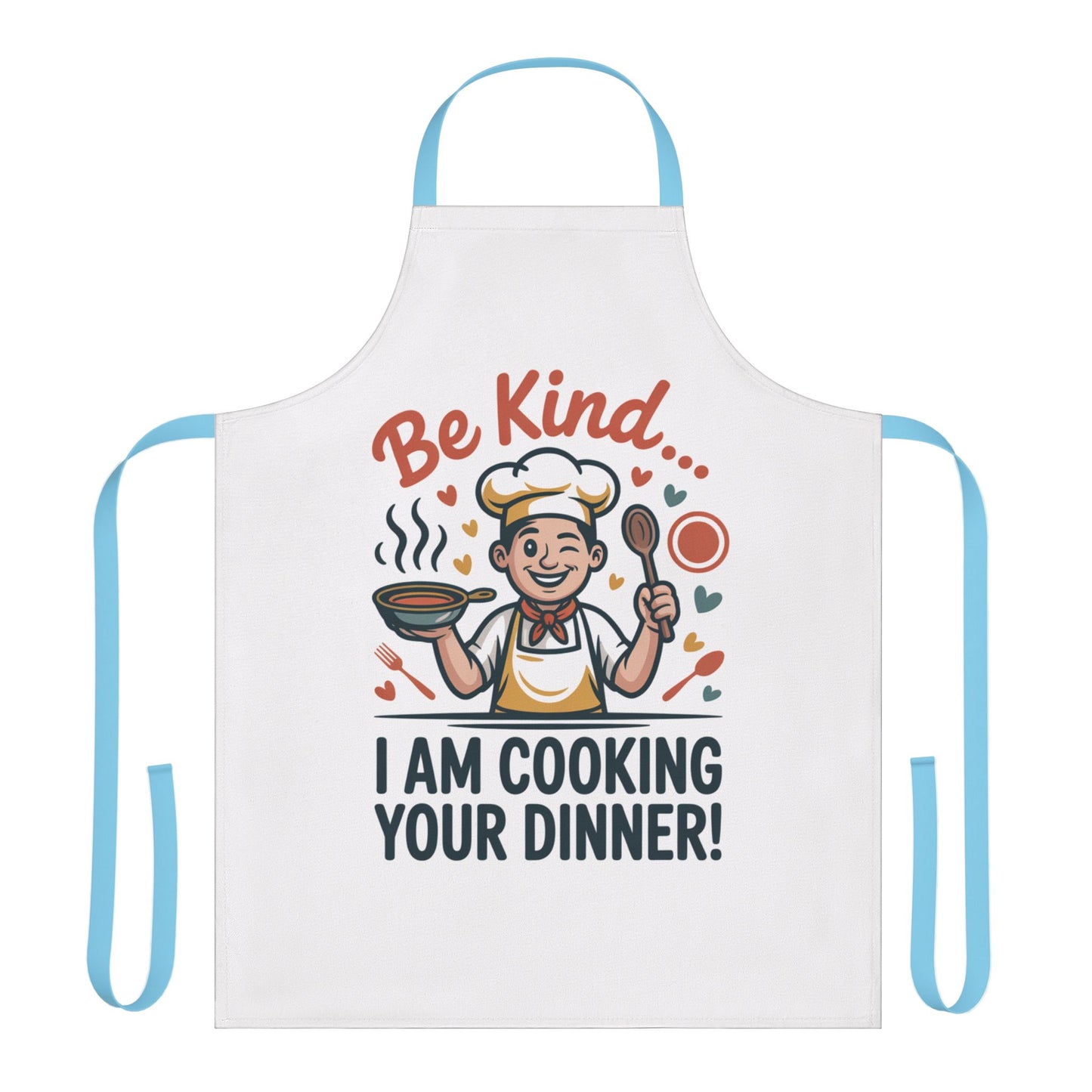 Cooking Apron with Colorful Straps - 'Be Kind' Design