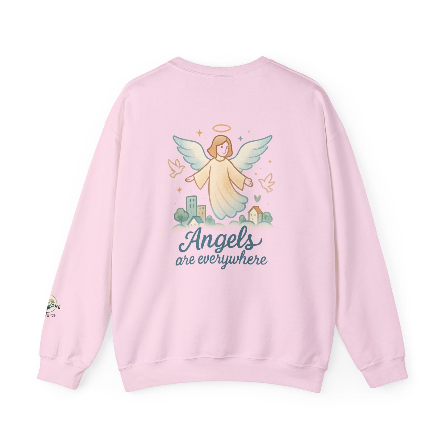 Belief in Angels Sweatshirt, Comfortable Angel Graphic Crewneck, Spiritual Gift for Her, Cozy Casual Wear, Perfect for Holidays and Faith