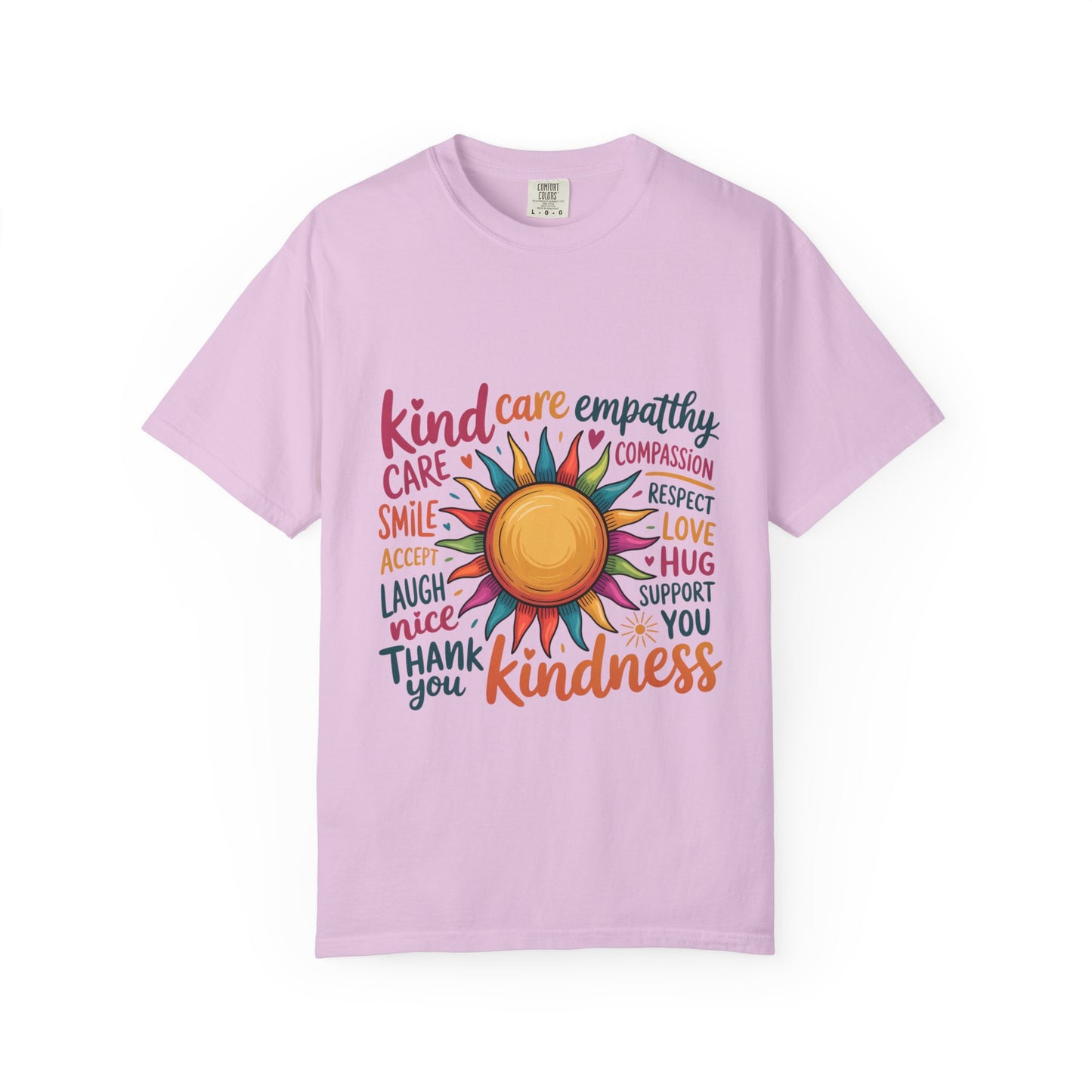 Colorful Inspiring Soft Tee with  Rays of Kindness
