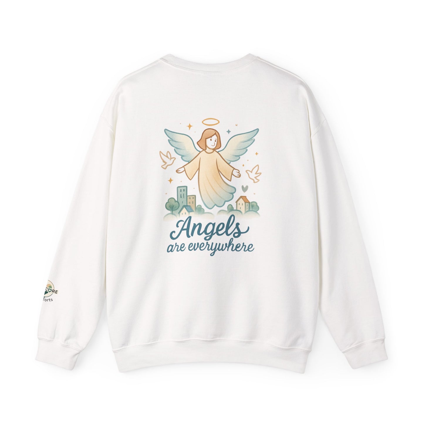 Belief in Angels Sweatshirt, Comfortable Angel Graphic Crewneck, Spiritual Gift for Her, Cozy Casual Wear, Perfect for Holidays and Faith