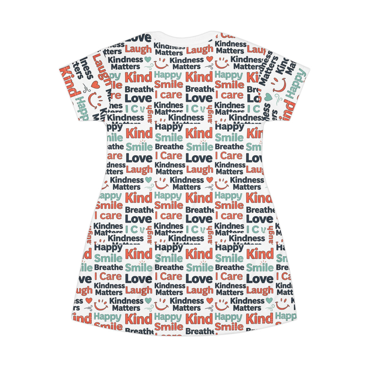 Uplifting Affirmations Classic T-Shirt Dress— All-Over Print T-Shirt Dress