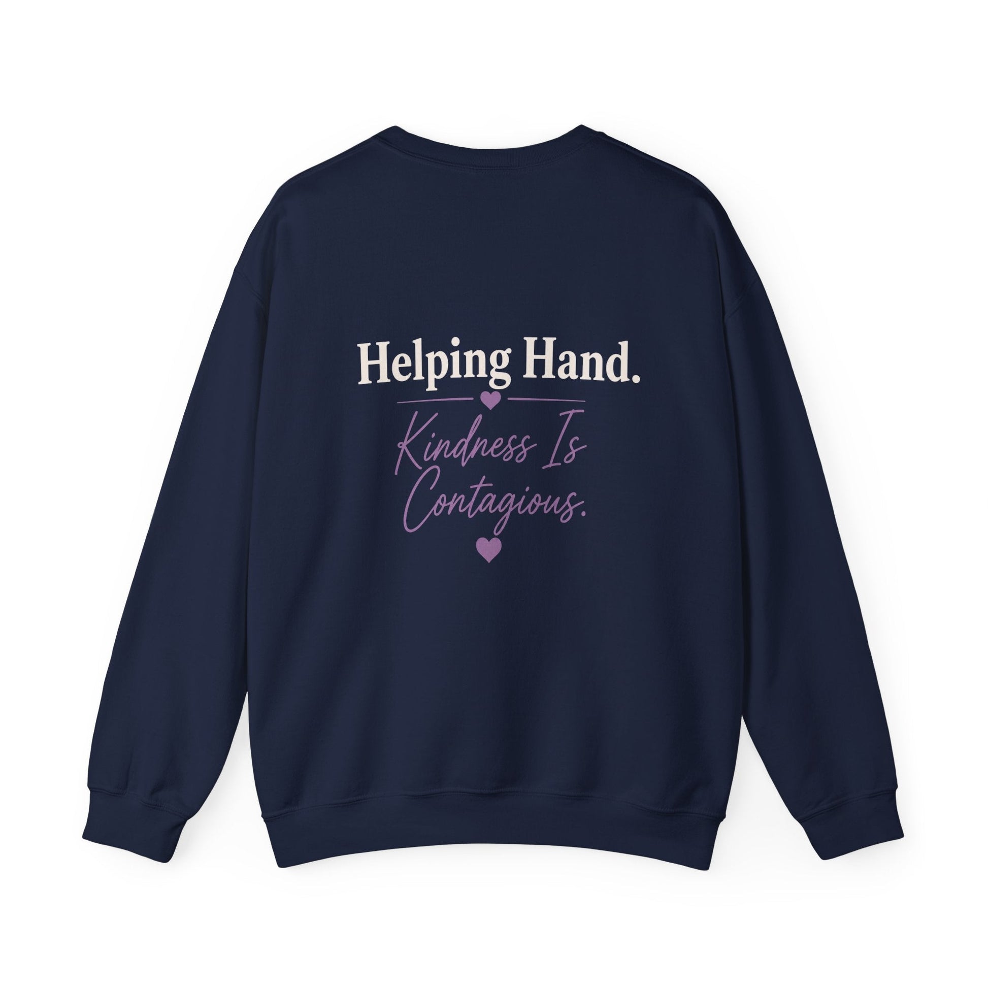 Helping Hand Sweatshirt — "Kindness Is Contagious" Crewneck - Kindcore ComfortsHelping Hand Sweatshirt — "Kindness Is Contagious" CrewneckNavySweatshirtPrintifyKindcore Comforts20457205540492320677