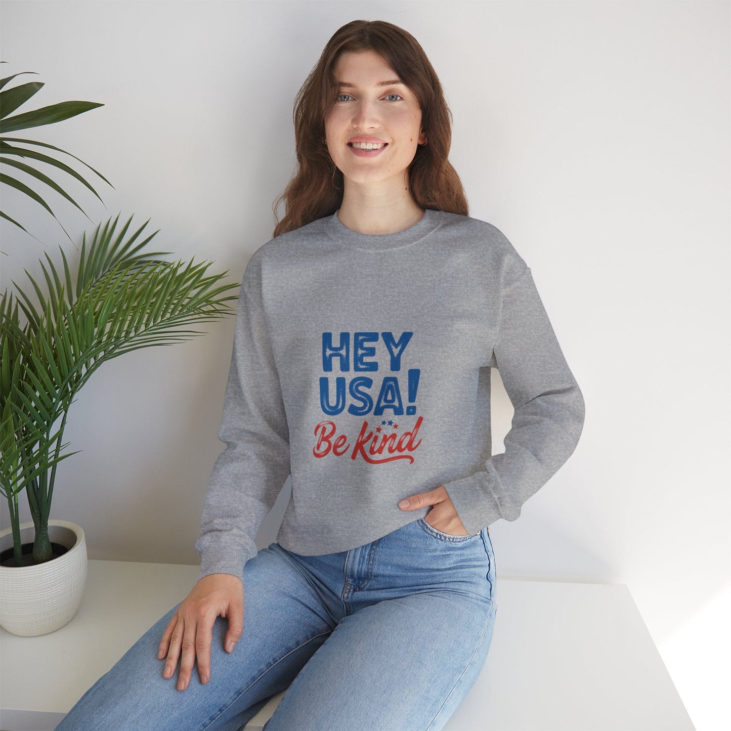 Hey USA! Be Kind and Stop The Hate - Kindcore ComfortsHey USA! Be Kind and Stop The Hate - Kindcore ComfortsSSweatshirtPrintifyKindcore Comforts11182683070282607500