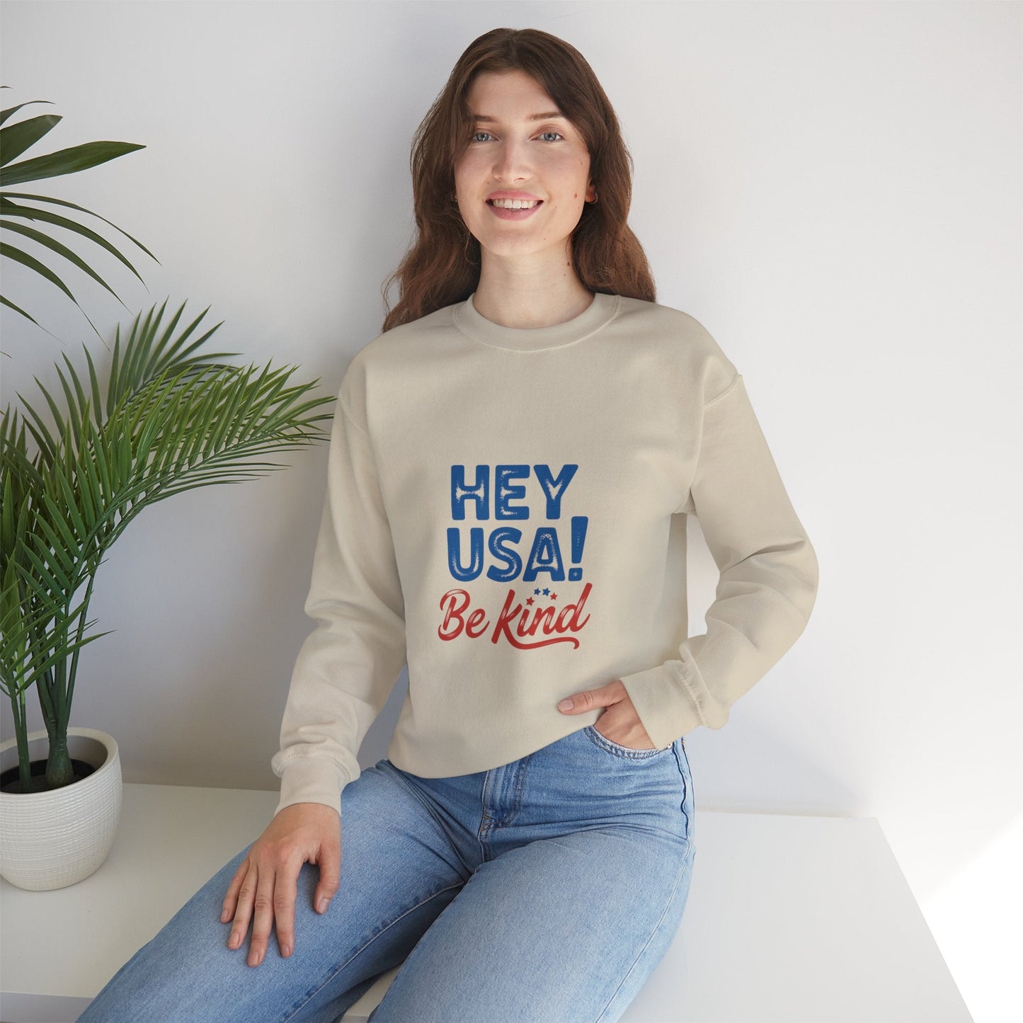 Hey USA! Be Kind and Stop The Hate - Kindcore ComfortsHey USA! Be Kind and Stop The Hate - Kindcore ComfortsSSweatshirtPrintifyKindcore Comforts27449341830500355181