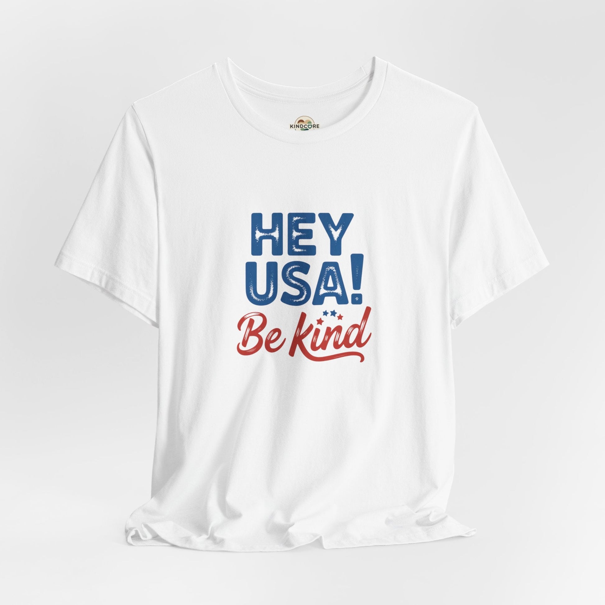 Hey USA! Be Kind Tee — Patriotic Positive Message T-Shirt - Kindcore ComfortsHey USA! Be Kind Tee — Patriotic Positive Message T-Shirt - Kindcore ComfortsHeather AquaT-ShirtPrintifyKindcore Comforts19174633013124015162