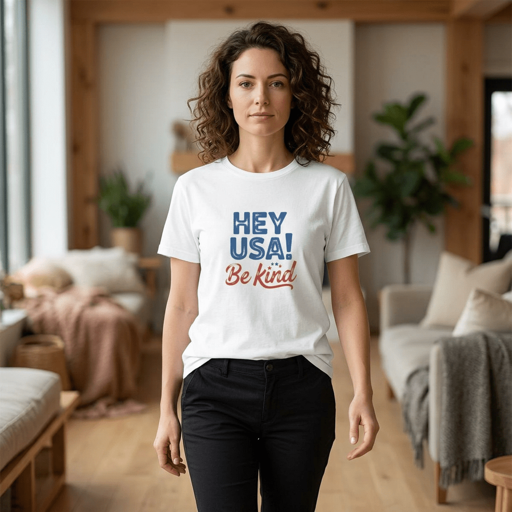Hey USA! Be Kind Tee — Patriotic Positive Message T-Shirt - Kindcore ComfortsHey USA! Be Kind Tee — Patriotic Positive Message T-Shirt - Kindcore ComfortsWhiteT-ShirtPrintifyKindcore Comforts25665869288490764242