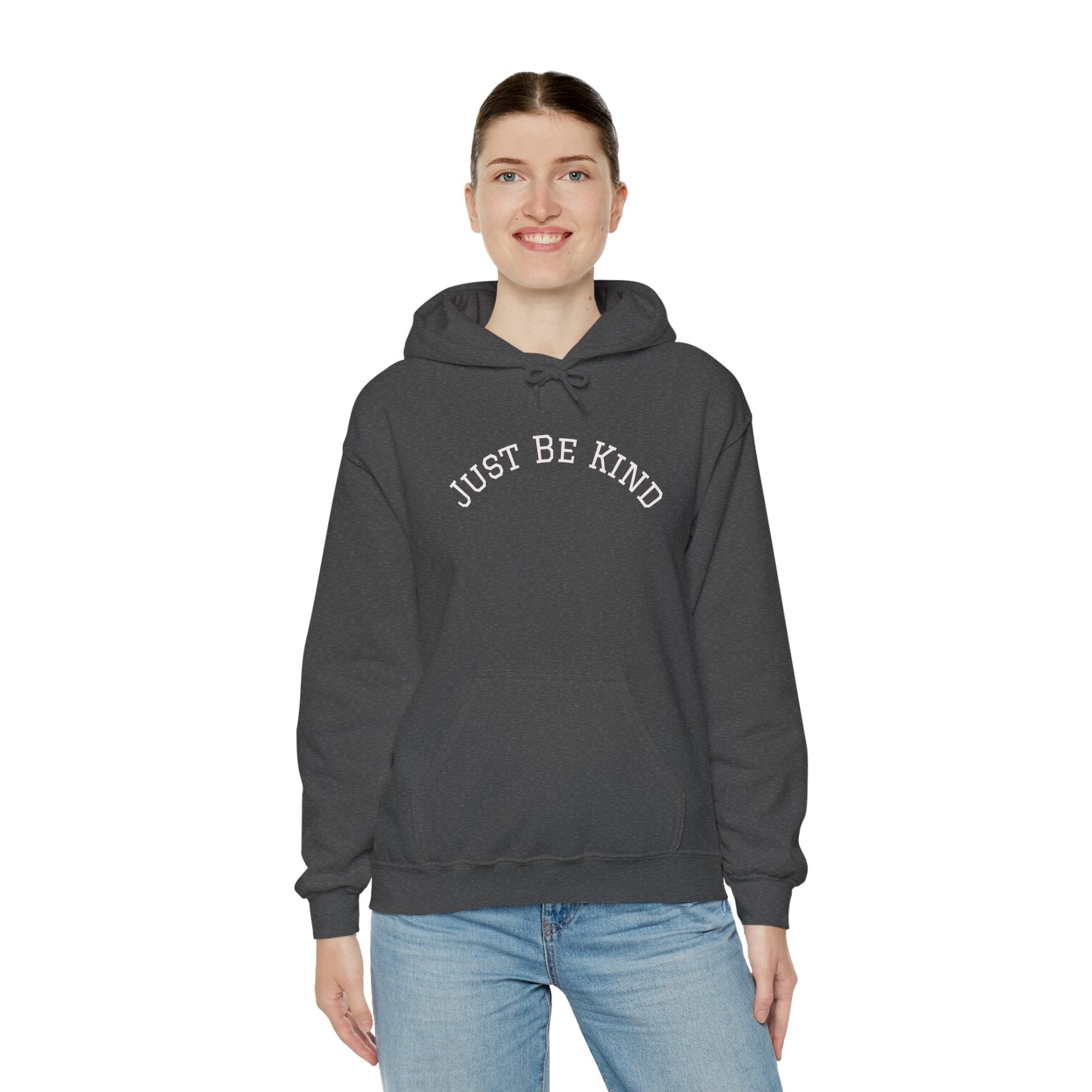 Just Be Kind Hoodie Sweatshirt - Kindcore ComfortsJust Be Kind Hoodie Sweatshirt - Kindcore ComfortsDark HeatherHoodiePrintifyKindcore Comforts23630335118639361178
