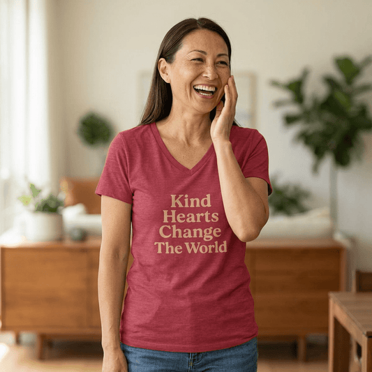 Kind Hearts Change The World V-Neck Tee - Kindcore ComfortsKind Hearts Change The World V-Neck TeeST-ShirtPrintifyKindcore Comforts23507568654847280791