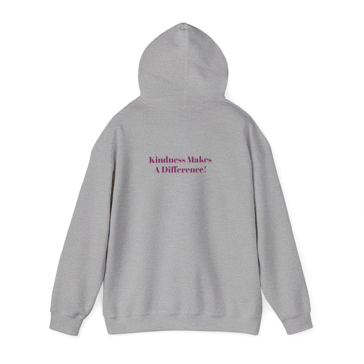 Kindness Hoodie A Happy Way to Say How You Feel - Cozy Pastel Sweatshirt for Women - Gray back