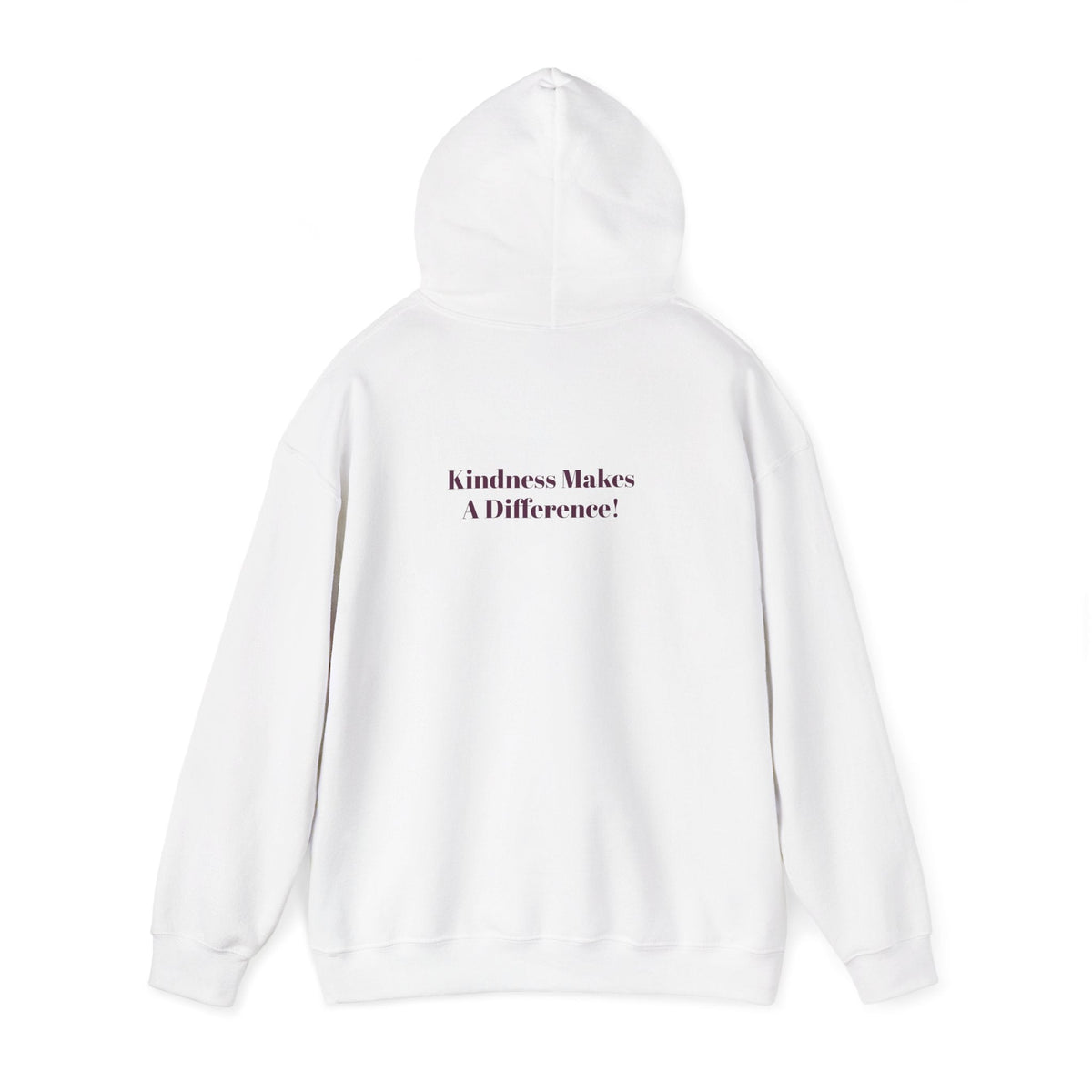 Kindness Hoodie A Happy Way to Say How You Feel - Cozy Pastel Sweatshirt for Women - Back of the hoodie in white
