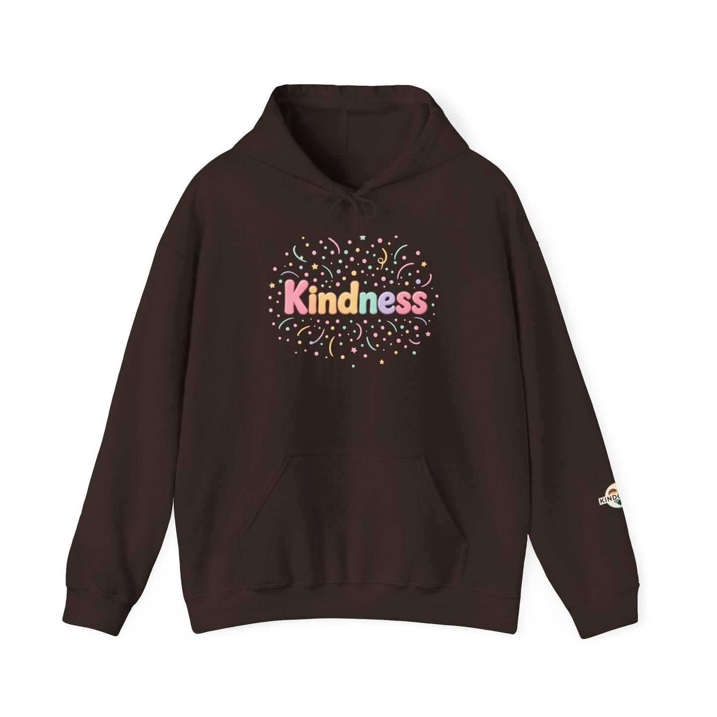 Kindness Pastel Hoodie – Cute Rainbow ‘Kindness’ Graphic hoodie - Kindcore ComfortsKindness Pastel Hoodie – Cute Rainbow ‘Kindness’ Graphic hoodieDark ChocolateHoodiePrintifyKindcore Comforts26905741624239867053