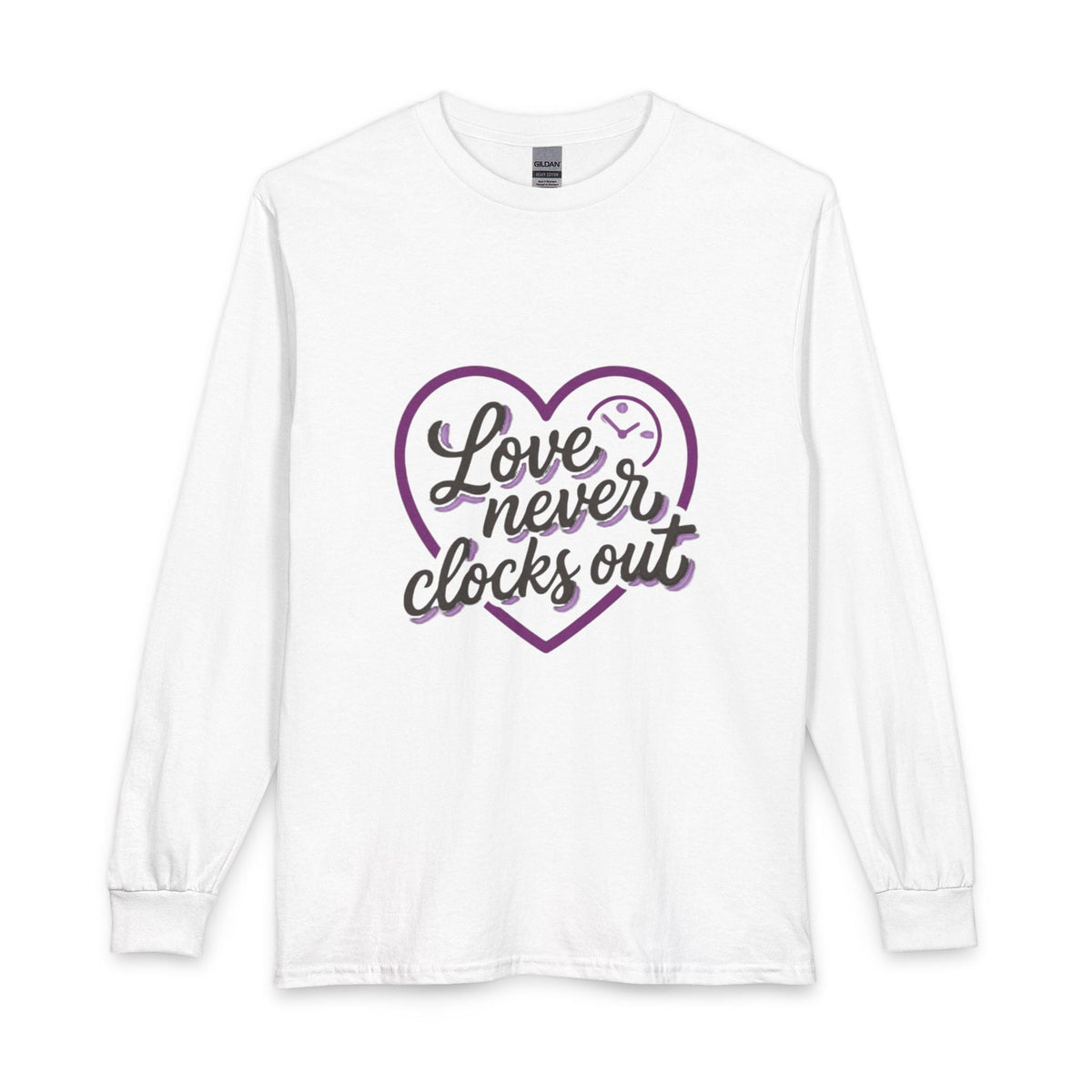 Long Sleeve Tee — "Love Never Clocks Out" | Dementia Sucks Awareness Shirt - Kindcore ComfortsLong Sleeve Tee — "Love Never Clocks Out" | Dementia Sucks Awareness ShirtSport GreyT-ShirtPrintifyKindcore Comforts33420243830807058178