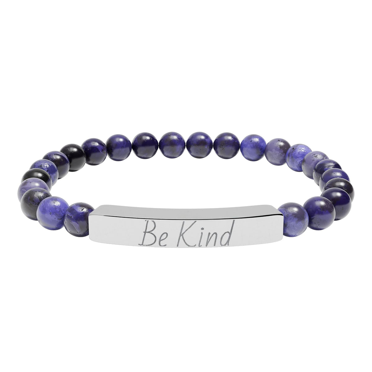 Natural Stone Motivational Bracelet - 'Be Kind' Engraved Stretch Bar - Kindcore ComfortsNatural Stone Motivational Bracelet - 'Be Kind' Engraved Stretch BarOne SizeSodaliteAccessoriesPrintifyKindcore Comforts25964758565448097510