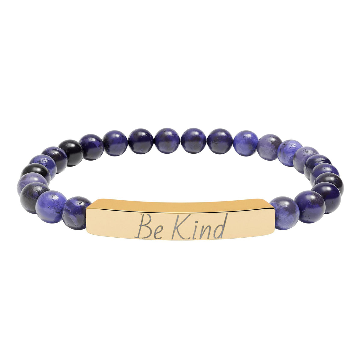 Natural Stone Motivational Bracelet - 'Be Kind' Engraved Stretch Bar - Kindcore ComfortsNatural Stone Motivational Bracelet - 'Be Kind' Engraved Stretch BarOne SizeSodaliteAccessoriesPrintifyKindcore Comforts10088609365269002530