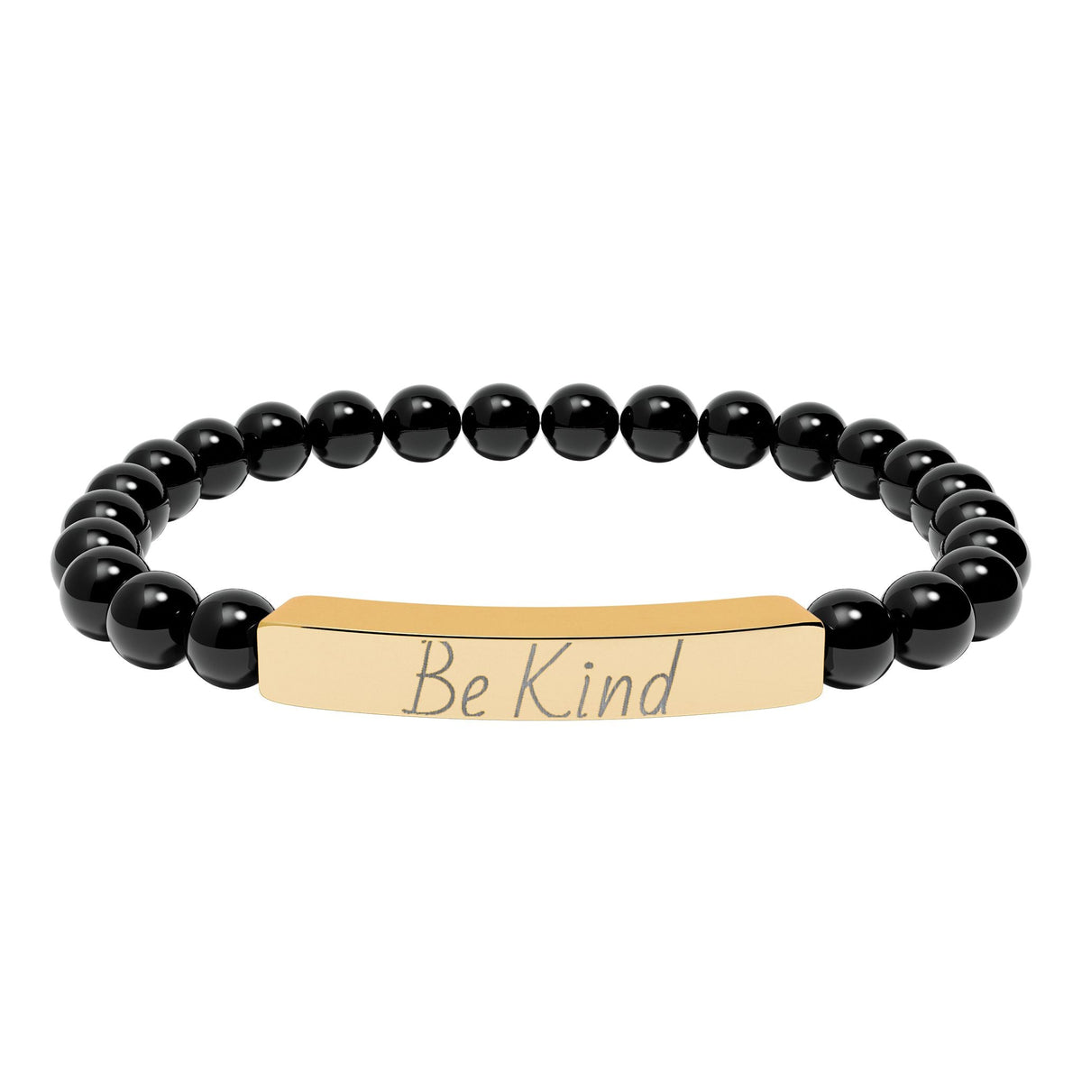 Natural Stone Motivational Bracelet - 'Be Kind' Engraved Stretch Bar - Kindcore ComfortsNatural Stone Motivational Bracelet - 'Be Kind' Engraved Stretch BarOne SizeHowliteAccessoriesPrintifyKindcore Comforts14119002244991241906