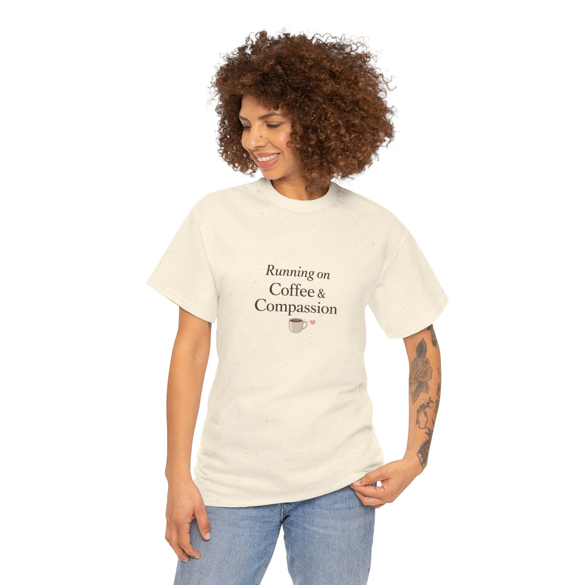 Running on Compassion and Coffee T-Shirt — Funny Relatable Tee for Coffee Lovers - Kindcore ComfortsRunning on Compassion and Coffee T-Shirt — Funny Relatable Tee for Coffee LoversST-ShirtPrintifyKindcore Comforts14034276197217115148