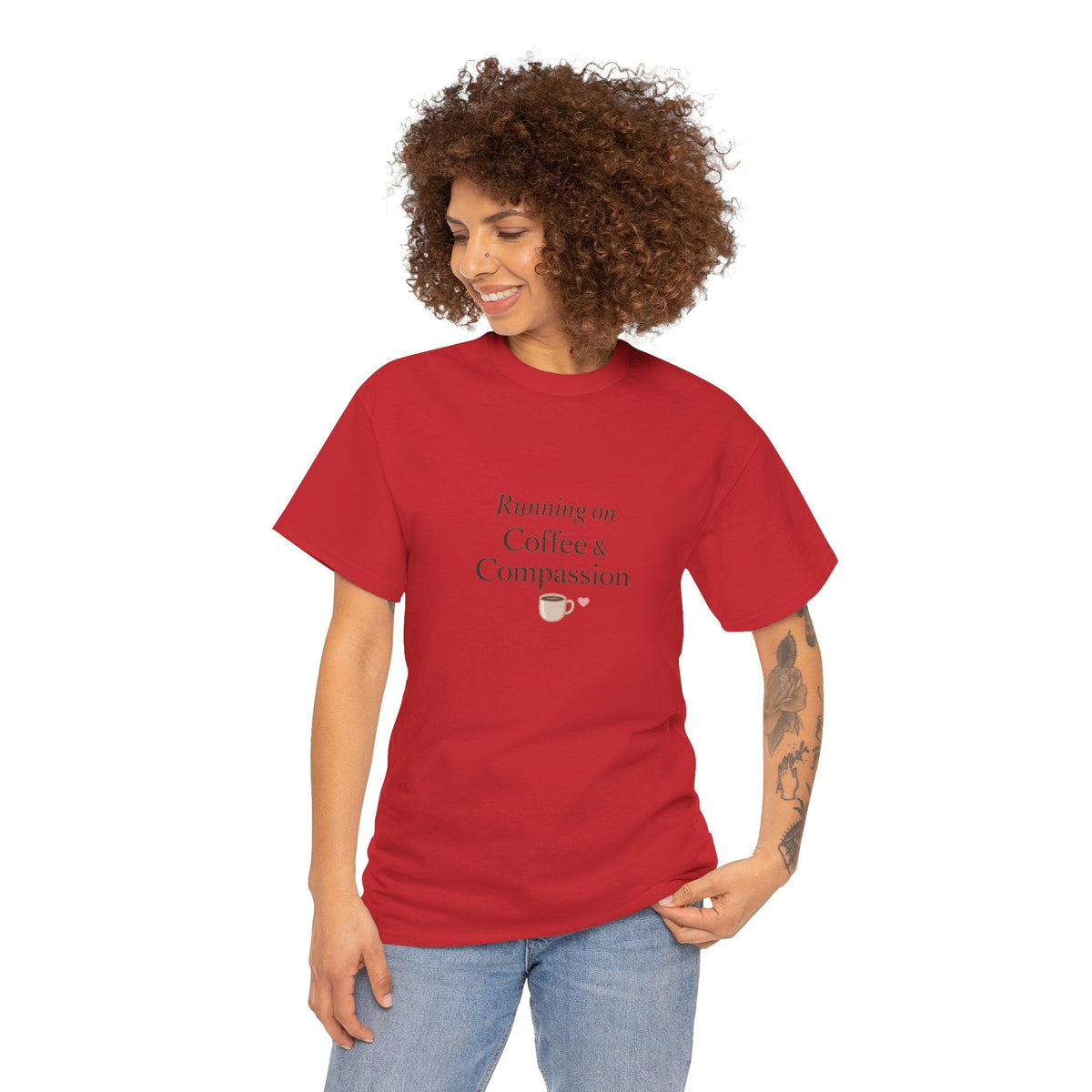 Running on Compassion and Coffee T-Shirt — Funny Relatable Tee for Coffee Lovers - Kindcore ComfortsRunning on Compassion and Coffee T-Shirt — Funny Relatable Tee for Coffee LoversST-ShirtPrintifyKindcore Comforts14034276197217115148