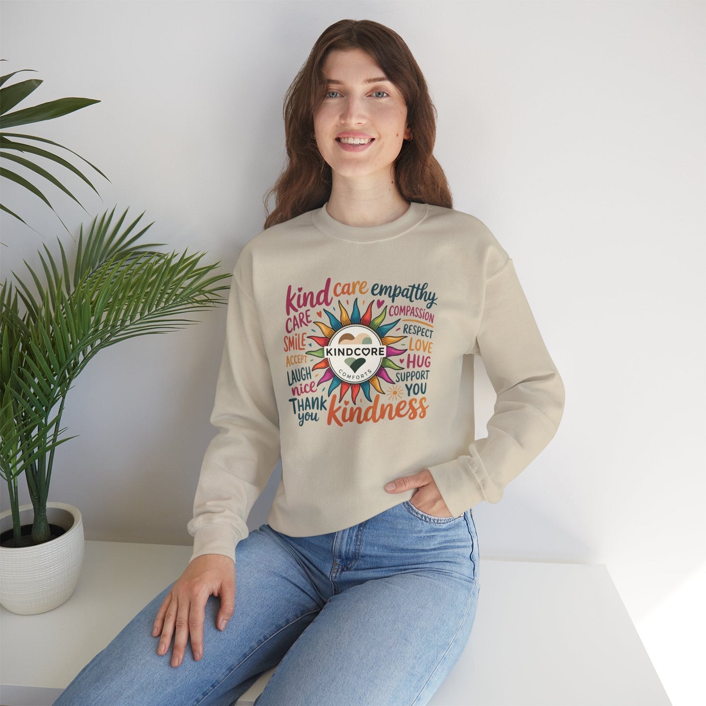 Sunburst filled with Kindness Crewneck - Kindcore ComfortsSunburst filled with Kindness Crewneck - Kindcore ComfortsSSweatshirtPrintifyKindcore Comforts34340823338504299521