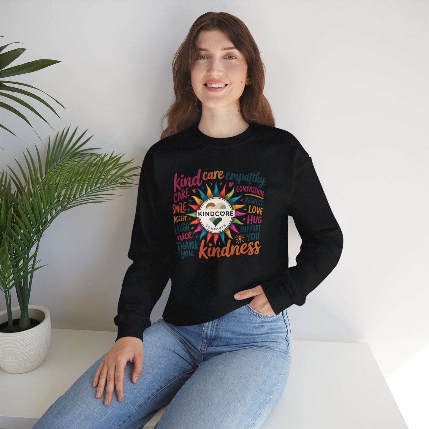 Sunburst filled with Kindness Crewneck - Kindcore ComfortsSunburst filled with Kindness Crewneck - Kindcore ComfortsSSweatshirtPrintifyKindcore Comforts29726203951870257708